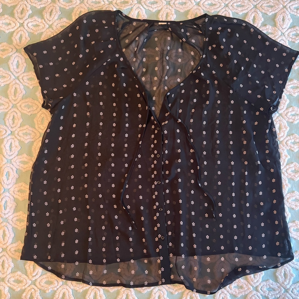 Sheer polka dot blouse